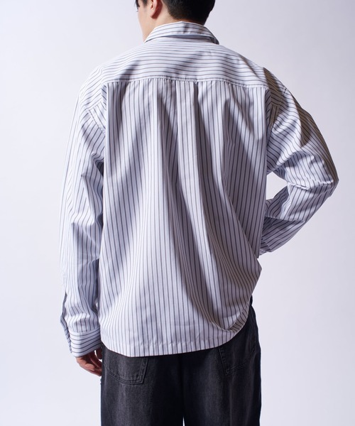 Lui's（ルイス）の「【Neucon/ニューコン】ガンフラップオーバサイズストライプシャツ（シャツ/ブラウス・メンズ・サックスブルー/ホワイト・2/1）」の17枚目の写真