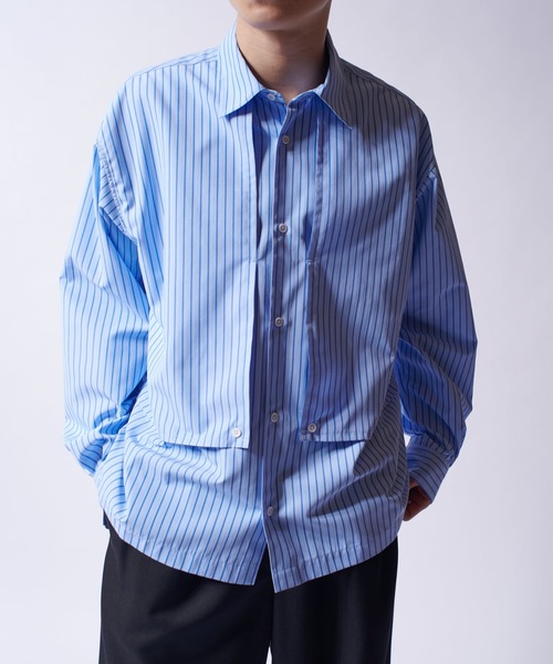 Lui's（ルイス）の「【Neucon/ニューコン】ガンフラップオーバサイズストライプシャツ（シャツ/ブラウス・メンズ・サックスブルー/ホワイト・2/1）」の22枚目の写真