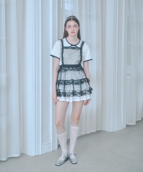 Lovilyn ラヴィリン 推し活チュールエプロンワンビース ホワイト 推し活チュールエプロンワンピース（ワンピース）｜Lovilyn