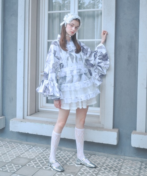ま*ろ様 Lovilyn 推し活チュールエプロンワンピース 白 推し活チュールエプロンワンピース（ワンピース）｜Lovilyn