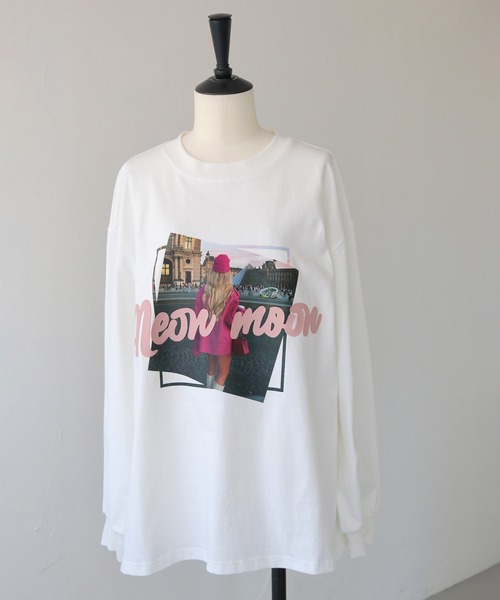 HER CLOSET(ハークローゼット)の「【shemoshelly】Neon Moonオーバーサイズグラフィック ロンT(Tシャツ/カットソー・レディース・ブラック/ホワイト・FREE)」の16枚目の写真