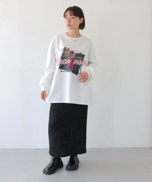 HER CLOSET(ハークローゼット)の「【shemoshelly】Neon Moonオーバーサイズグラフィック ロンT(Tシャツ/カットソー・レディース・ブラック/ホワイト・FREE)」の8枚目の写真