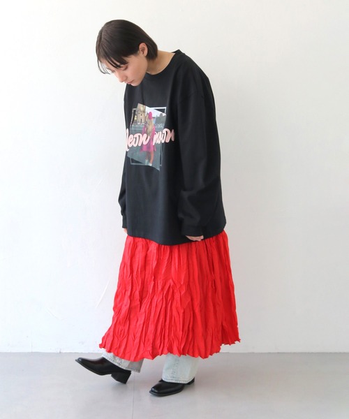 HER CLOSET(ハークローゼット)の「【shemoshelly】Neon Moonオーバーサイズグラフィック ロンT(Tシャツ/カットソー・レディース・ブラック/ホワイト・FREE)」の15枚目の写真