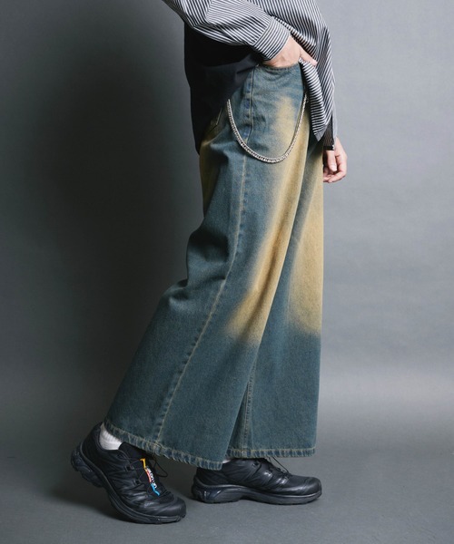 Magine(マージン)の「【SELECT】IR:WALLET CHAIN 10.5oz OVER DYED DENIM/ウォレットコード チェーン付き オーバー ダイ デニムパンツ(デニムパンツ・メンズ・ネイビー/ブラック・L/M)」の5枚目の写真