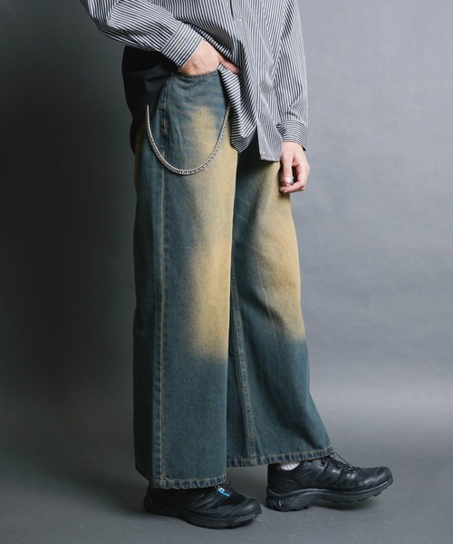Magine(マージン)の「【SELECT】IR:WALLET CHAIN 10.5oz OVER DYED DENIM/ウォレットコード チェーン付き オーバー ダイ デニムパンツ(デニムパンツ・メンズ・ネイビー/ブラック・L/M)」の6枚目の写真
