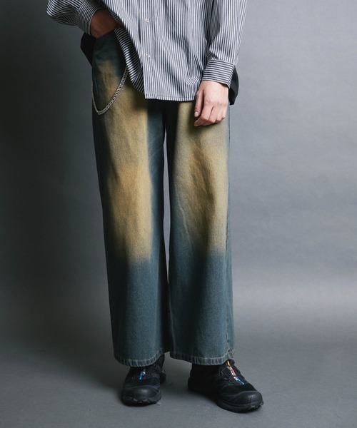 Magine(マージン)の「【SELECT】IR:WALLET CHAIN 10.5oz OVER DYED DENIM/ウォレットコード チェーン付き オーバー ダイ デニムパンツ(デニムパンツ・メンズ・ネイビー/ブラック・L/M)」の7枚目の写真