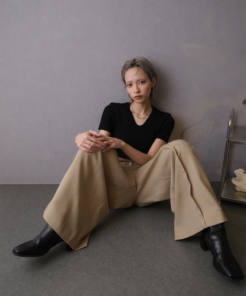 Doula Doula(ドゥーラドゥーラ)の「ハカマタックワイドパンツ(その他パンツ・レディース・ベージュ/ブラック/ライトグレー/ブラウン・マルチサイズ)」の6枚目の写真