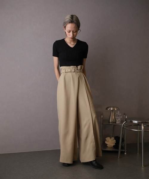 Doula Doula(ドゥーラドゥーラ)の「ハカマタックワイドパンツ(その他パンツ・レディース・ベージュ/ブラック/ライトグレー/ブラウン・マルチサイズ)」の7枚目の写真