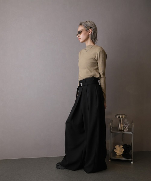 Doula Doula(ドゥーラドゥーラ)の「ハカマタックワイドパンツ(その他パンツ・レディース・ベージュ/ブラック/ライトグレー/ブラウン・マルチサイズ)」の11枚目の写真