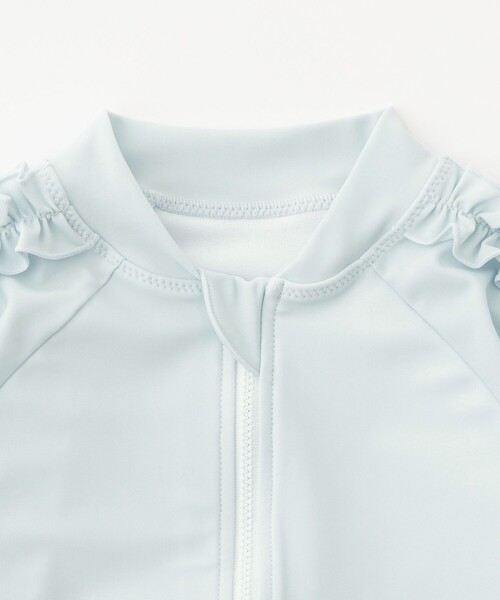 green label relaxing（グリーンレーベルリラクシング）の「GLR フリル マエアキ ラッシュガード/ キッズ 100cm-130cm（水着・キッズ・ライトブルー/ライラック・100cm/110cm/120cm/130cm）」の7枚目の写真