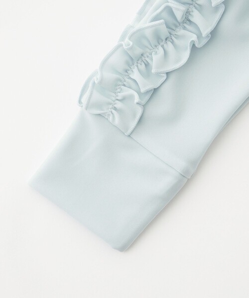 green label relaxing（グリーンレーベルリラクシング）の「GLR フリル マエアキ ラッシュガード/ キッズ 100cm-130cm（水着・キッズ・ライトブルー/ライラック・100cm/110cm/120cm/130cm）」の9枚目の写真