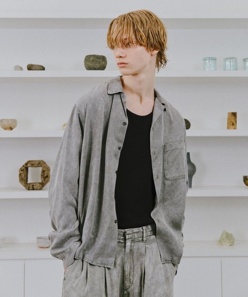 HARE(ハレ)の「【SET UP対応】TOROMIフェードカイキンシャツ(HARE)(シャツ/ブラウス・メンズ・グレー/ブルー/ブラック・MEDIUM/SMALL)」の3枚目の写真