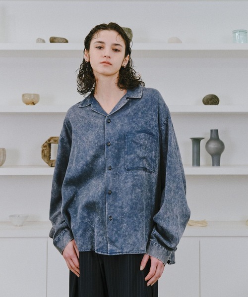 HARE(ハレ)の「【SET UP対応】TOROMIフェードカイキンシャツ(HARE)(シャツ/ブラウス・メンズ・グレー/ブルー/ブラック・MEDIUM/SMALL)」の1枚目の写真