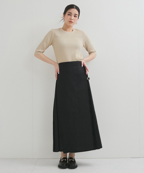 le cercle ADAM ET ROPE'(ルセルクルアダムエロペ)の「スイスコットン5分袖TEE(Tシャツ/カットソー・レディース・ブルー系その他5/ブラック系その他/ベージュ系その他/ライトグレー・FREE)」の7枚目の写真