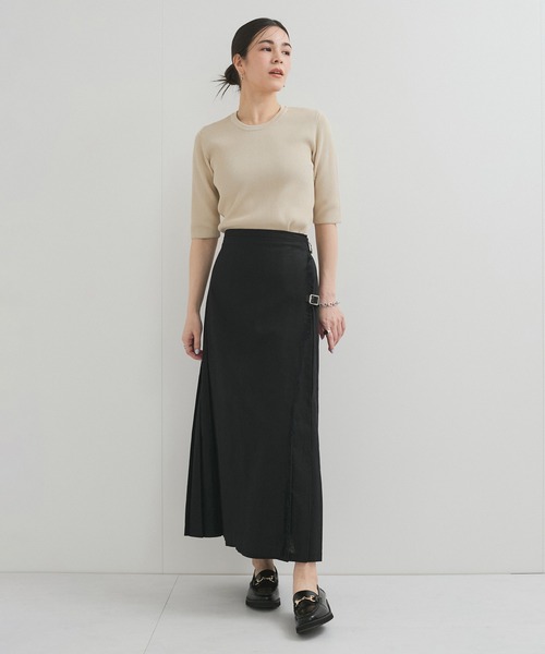 le cercle ADAM ET ROPE'(ルセルクルアダムエロペ)の「スイスコットン5分袖TEE(Tシャツ/カットソー・レディース・ブルー系その他5/ブラック系その他/ベージュ系その他/ライトグレー・FREE)」の8枚目の写真