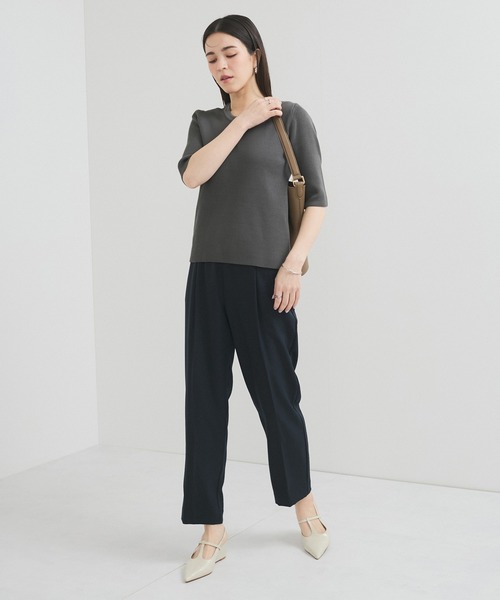 le cercle ADAM ET ROPE'(ルセルクルアダムエロペ)の「スイスコットン5分袖TEE(Tシャツ/カットソー・レディース・ブルー系その他5/ブラック系その他/ベージュ系その他/ライトグレー・FREE)」の9枚目の写真