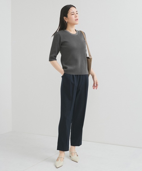 le cercle ADAM ET ROPE'(ルセルクルアダムエロペ)の「スイスコットン5分袖TEE(Tシャツ/カットソー・レディース・ブルー系その他5/ブラック系その他/ベージュ系その他/ライトグレー・FREE)」の10枚目の写真