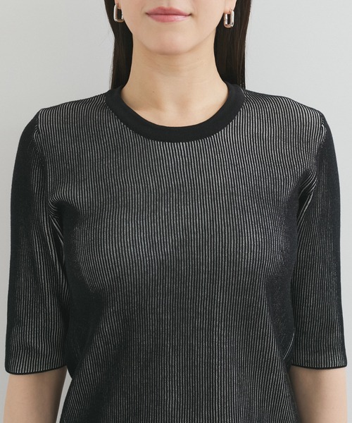 le cercle ADAM ET ROPE'(ルセルクルアダムエロペ)の「スイスコットン5分袖TEE(Tシャツ/カットソー・レディース・ブルー系その他5/ブラック系その他/ベージュ系その他/ライトグレー・FREE)」の20枚目の写真