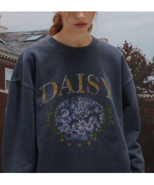 .KOM(ドットコム)の「A'GEM/9 × .kom 『CPGN STUDIO/コンパーニョ』 Daisy Pigment Sweatshirt/デイジーピグメントスウェットシャツ(スウェット・レディース・ブラック/ブルー・M)」の12枚目の写真