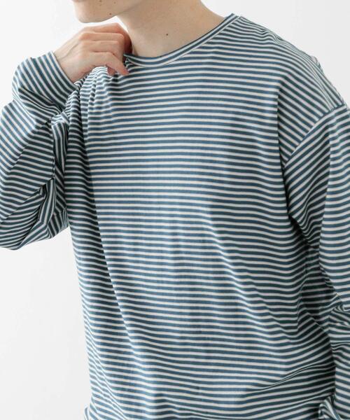 ITEMS URBANRESEARCH(アイテムズ アーバンリサーチ)の「天竺ボーダーロングスリーブカットソー(Tシャツ/カットソー・メンズ・ブルー/チャコールグレー/ブラウン・MEDIUM/LARGE)」の11枚目の写真