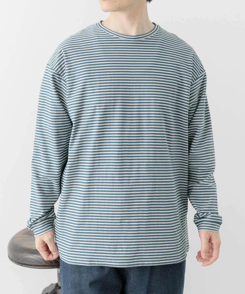 ITEMS URBANRESEARCH(アイテムズ アーバンリサーチ)の「天竺ボーダーロングスリーブカットソー(Tシャツ/カットソー・メンズ・ブルー/チャコールグレー/ブラウン・MEDIUM/LARGE)」の12枚目の写真
