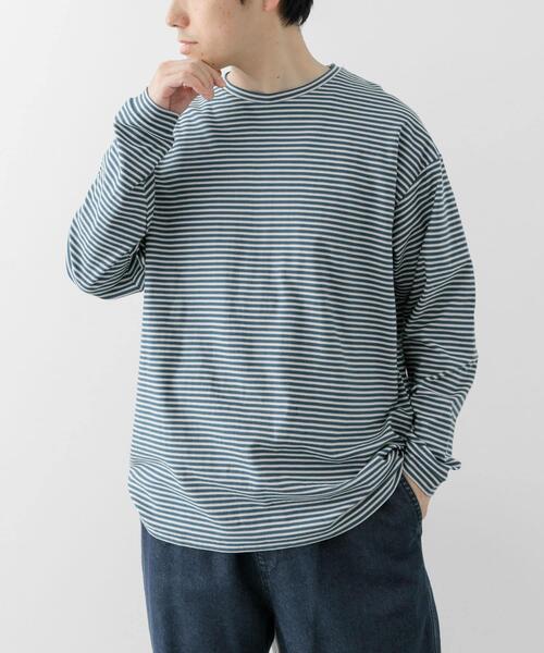 ITEMS URBANRESEARCH(アイテムズ アーバンリサーチ)の「天竺ボーダーロングスリーブカットソー(Tシャツ/カットソー・メンズ・ブルー/チャコールグレー/ブラウン・MEDIUM/LARGE)」の13枚目の写真