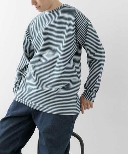 ITEMS URBANRESEARCH(アイテムズ アーバンリサーチ)の「天竺ボーダーロングスリーブカットソー(Tシャツ/カットソー・メンズ・ブルー/チャコールグレー/ブラウン・MEDIUM/LARGE)」の14枚目の写真
