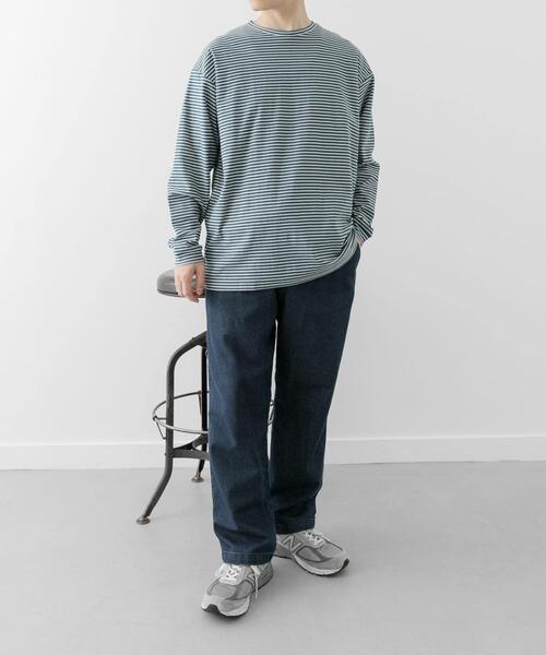 ITEMS URBANRESEARCH(アイテムズ アーバンリサーチ)の「天竺ボーダーロングスリーブカットソー(Tシャツ/カットソー・メンズ・ブルー/チャコールグレー/ブラウン・MEDIUM/LARGE)」の17枚目の写真