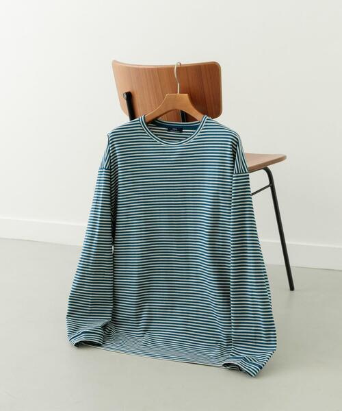 ITEMS URBANRESEARCH(アイテムズ アーバンリサーチ)の「天竺ボーダーロングスリーブカットソー(Tシャツ/カットソー・メンズ・ブルー/チャコールグレー/ブラウン・MEDIUM/LARGE)」の18枚目の写真