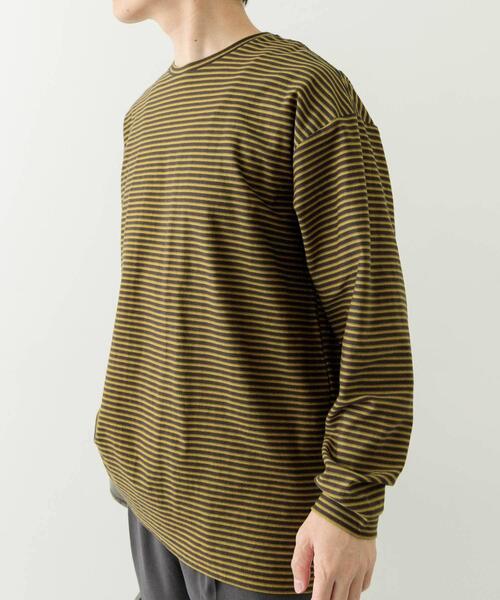 ITEMS URBANRESEARCH(アイテムズ アーバンリサーチ)の「天竺ボーダーロングスリーブカットソー(Tシャツ/カットソー・メンズ・ブルー/チャコールグレー/ブラウン・MEDIUM/LARGE)」の4枚目の写真
