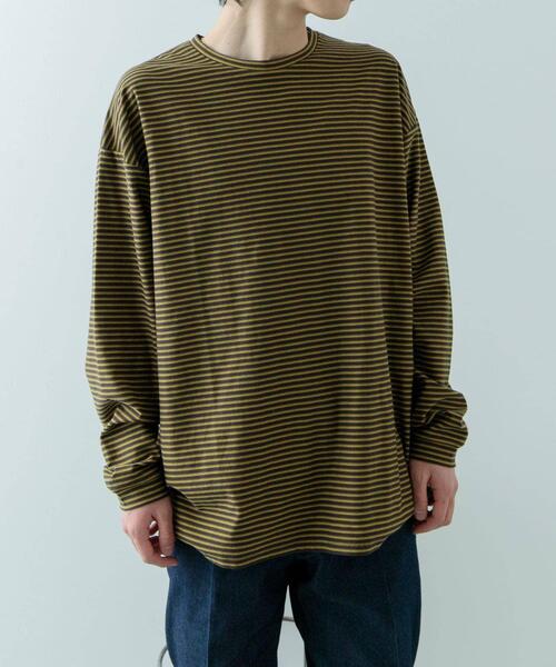 ITEMS URBANRESEARCH(アイテムズ アーバンリサーチ)の「天竺ボーダーロングスリーブカットソー(Tシャツ/カットソー・メンズ・ブルー/チャコールグレー/ブラウン・MEDIUM/LARGE)」の21枚目の写真