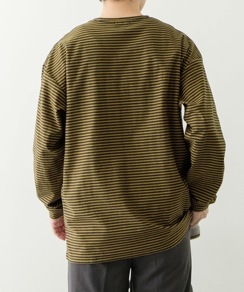 ITEMS URBANRESEARCH（アイテムズ アーバンリサーチ）の「天竺ボーダーロングスリーブカットソー（Tシャツ/カットソー・メンズ・ブルー/チャコールグレー/ブラウン・MEDIUM/LARGE）」の6枚目の写真