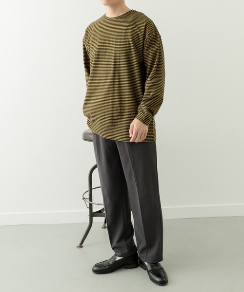 ITEMS URBANRESEARCH（アイテムズ アーバンリサーチ）の「天竺ボーダーロングスリーブカットソー（Tシャツ/カットソー・メンズ・ブルー/チャコールグレー/ブラウン・MEDIUM/LARGE）」の7枚目の写真