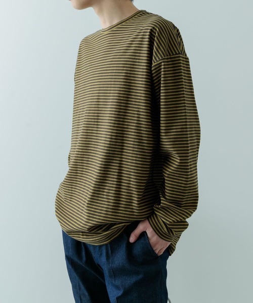 ITEMS URBANRESEARCH（アイテムズ アーバンリサーチ）の「天竺ボーダーロングスリーブカットソー（Tシャツ/カットソー・メンズ・ブルー/チャコールグレー/ブラウン・MEDIUM/LARGE）」の11枚目の写真