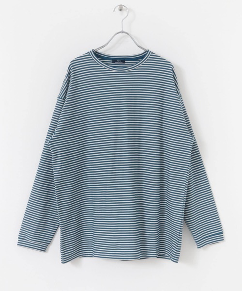 ITEMS URBANRESEARCH（アイテムズ アーバンリサーチ）の「天竺ボーダーロングスリーブカットソー（Tシャツ/カットソー・メンズ・ブルー/チャコールグレー/ブラウン・MEDIUM/LARGE）」の12枚目の写真