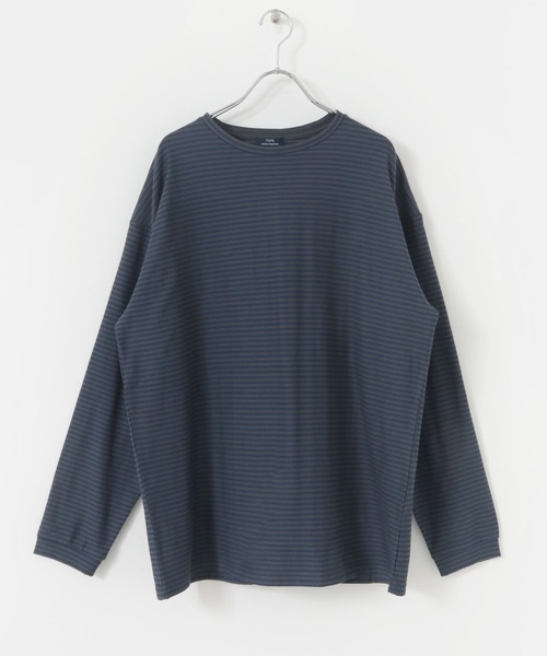 ITEMS URBANRESEARCH（アイテムズ アーバンリサーチ）の「天竺ボーダーロングスリーブカットソー（Tシャツ/カットソー・メンズ・ブルー/チャコールグレー/ブラウン・MEDIUM/LARGE）」の13枚目の写真