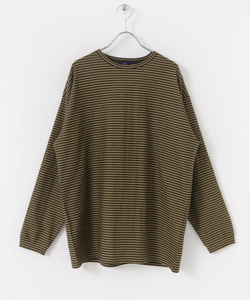 ITEMS URBANRESEARCH（アイテムズ アーバンリサーチ）の「天竺ボーダーロングスリーブカットソー（Tシャツ/カットソー・メンズ・ブルー/チャコールグレー/ブラウン・MEDIUM/LARGE）」の14枚目の写真