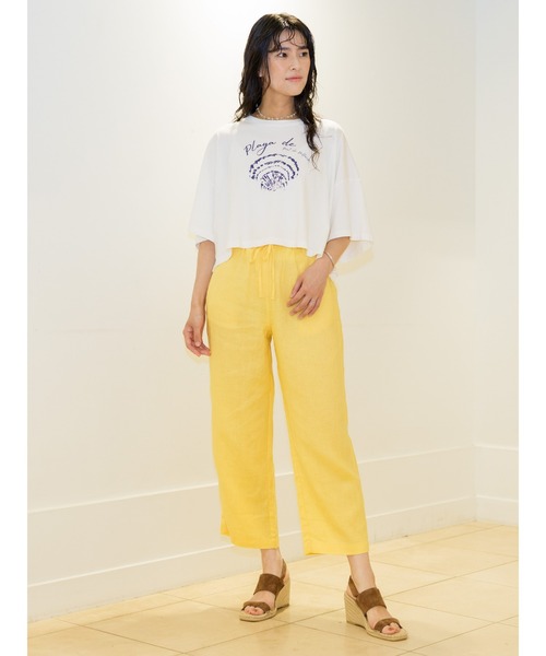 Banana Republic（バナナリパブリック）の「リネン プルオン アンクルパンツ（その他パンツ・レディース・ナチュラル/カーキ/ピンク系その他/ブラック/ブラウン/ブラウン系その他/イエロー/ブルー・S/XS/M/L）」の9枚目の写真