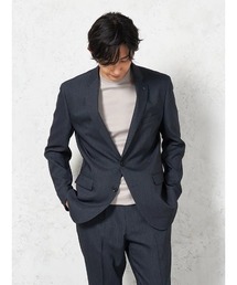 KATHARINE E HAMNETT（キャサリン・イー・ハムネット）の「【KATHARINE E HAMNETT-キャサリン・イー・ハムネット-】デニム調ジャケット 2つボタン【セットアップ商品有】ウォッシャブル ストレッチ ネイビー 無地 春夏（テーラードジャケット）」