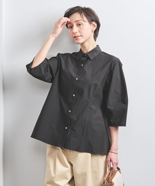 sale【新品タグ付ユナイテッドアローズ 定価22000円】バックフリルブラウス UNITED ARROWS LTD. OUTLET｜タックフリル Vネック ブラウス