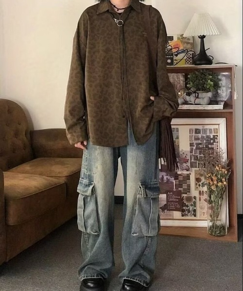H.TOKYO(エイチトウキョウ)の「デニムカーゴパンツ(デニムパンツ・レディース・ブルー・MEDIUM/LARGE/X-LARGE/XX-LARGE)」の4枚目の写真