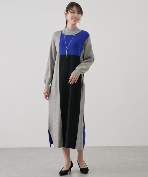 Jayro（ジャイロ）の「前後２WAYパネル細見えワンピース（ワンピース・レディース・ベージュ/ブラック/グレー・FREE）」の2枚目の写真