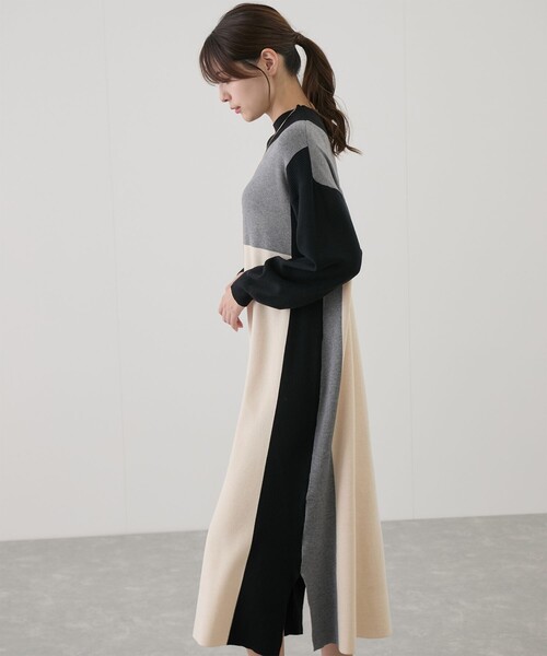 Jayro（ジャイロ）の「前後２WAYパネル細見えワンピース（ワンピース・レディース・ベージュ/ブラック/グレー・FREE）」の9枚目の写真