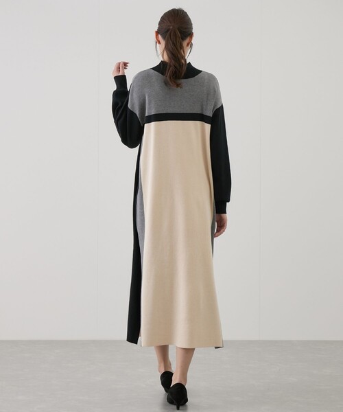 Jayro（ジャイロ）の「前後２WAYパネル細見えワンピース（ワンピース・レディース・ベージュ/ブラック/グレー・FREE）」の4枚目の写真