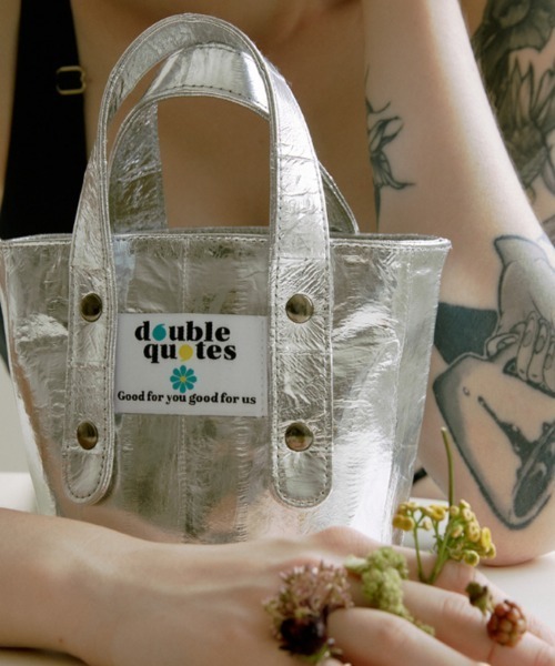 double quotes(ダブルクオーツ)の「「double quotes/ダブルクオーツ」マフィンミニバッグ #2(トートバッグ・レディース・グリーン/シルバー・ONE SIZE)」の5枚目の写真