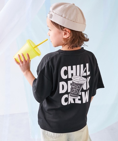 devirock(デビロック)の「【涼感 サラッとメッシュ】× デビラボ プリント 半袖Tシャツ(Tシャツ/カットソー・キッズ・グリーン系1/ブラック系2/ブルー系2/グレー系2/グレー系3/ブラック系1/ブラック系3/パープル系1/ブルー系1/グレー系1/ピンク系1/イエロー系1/ダークグリーン系1/グレー系6/ブルー系3/ブラック系4/ブルー系4/パープル系2/グレー系4/グレー系5・100cm/110cm/120cm/130cm/140cm/150cm/160cm)」の4枚目の写真