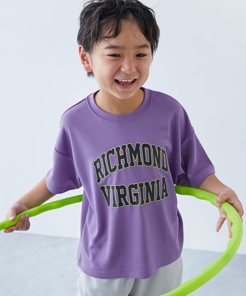 devirock（デビロック）の「【涼感 サラッとメッシュ】× デビラボ プリント 半袖Tシャツ（Tシャツ/カットソー・キッズ・グリーン系1/ブラック系2/ブルー系2/グレー系2/グレー系3/ブラック系1/ブラック系3/パープル系1/ブルー系1/グレー系1/ピンク系1/イエロー系1・100cm/110cm/120cm/130cm/140cm/150cm/160cm）」の10枚目の写真