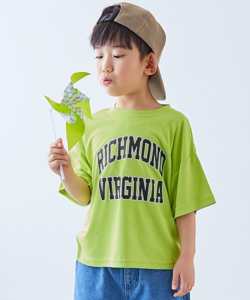 devirock（デビロック）の「【涼感 サラッとメッシュ】× デビラボ プリント 半袖Tシャツ（Tシャツ/カットソー・キッズ・グリーン系1/ブラック系2/ブルー系2/グレー系2/グレー系3/ブラック系1/ブラック系3/パープル系1/ブルー系1/グレー系1/ピンク系1/イエロー系1・100cm/110cm/120cm/130cm/140cm/150cm/160cm）」の11枚目の写真