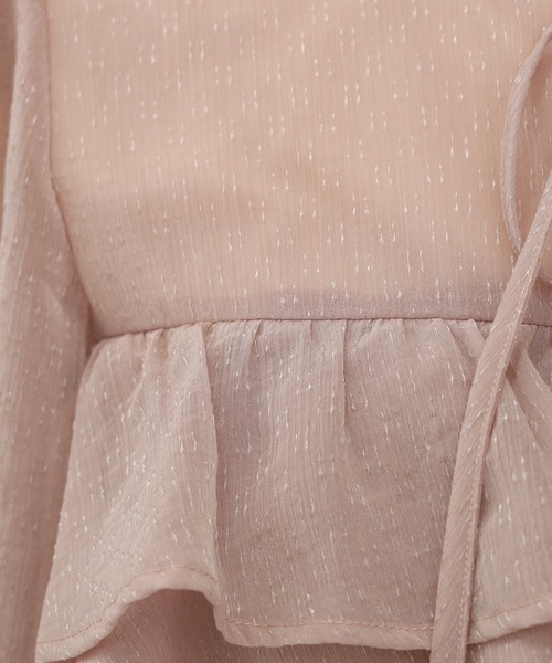 ASTORIA ODIER（アストリアオディール）の「キラキラ柄シアーフリルブラウス（シャツ/ブラウス・レディース・ホワイト/ライトグレー/ピンクベージュ・MEDIUM）」の11枚目の写真