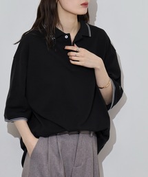 JEMORGAN T/Cカノコ ラインリブ半袖ポロシャツ